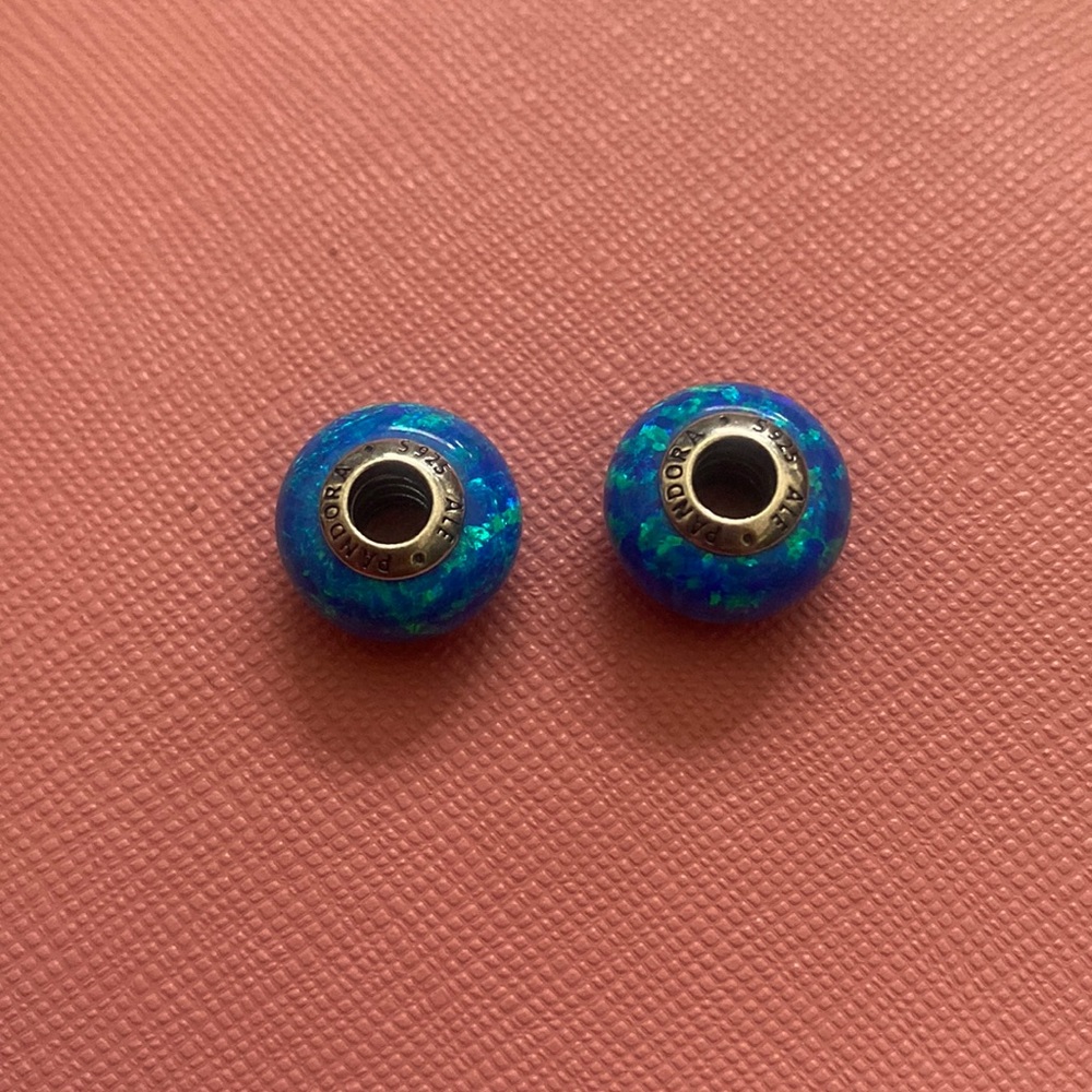 Pandora Blue Marble Murano (Both included)